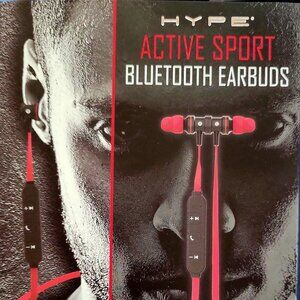 HYPE Active Sport Bluetooth Earbuds w/ Neckband Red & Black V4.1